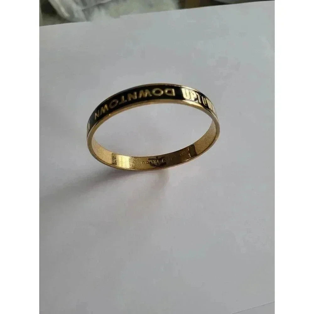 Kate Spade Bangle Bracelet Uptown Downtown Go the Extra Mile Black Gold …
